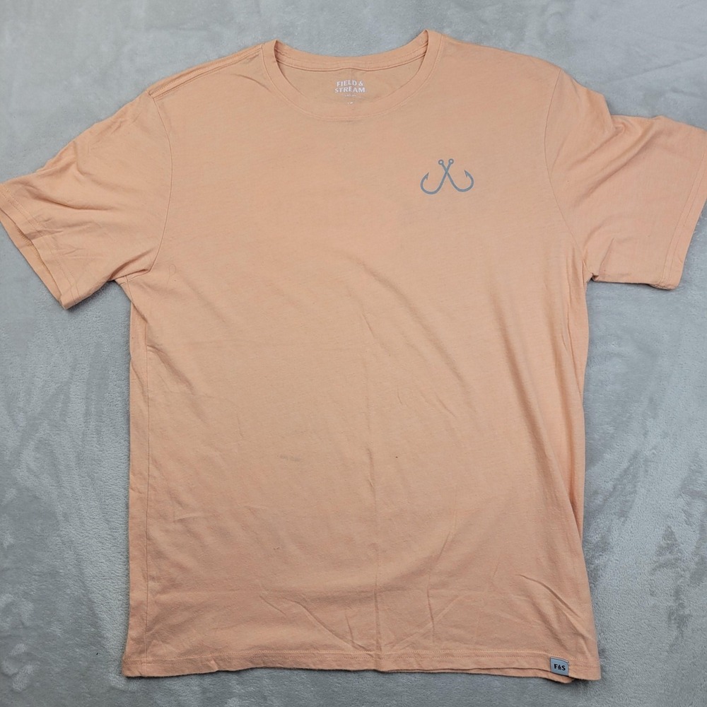 Field Stream Shirt Mens Large Peach Support Your Local Fisherman Fishing Tee